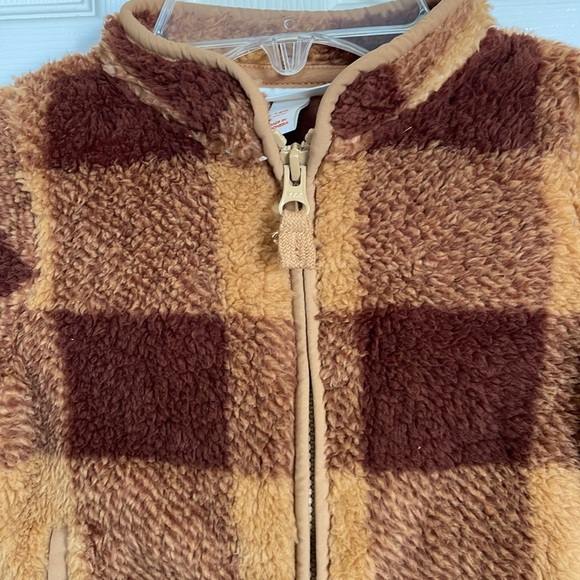 New! Toddler Boys' Faux Shearling Zip-Up Jacket - Cat & Jack™ Brown Size 12 M - Picture 3 of 8
